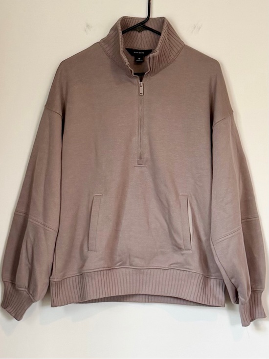 rae mode Tops - Rae Mode Women's Taupe Quarter-Zip Pullover Sweatshirt - Size: Medium